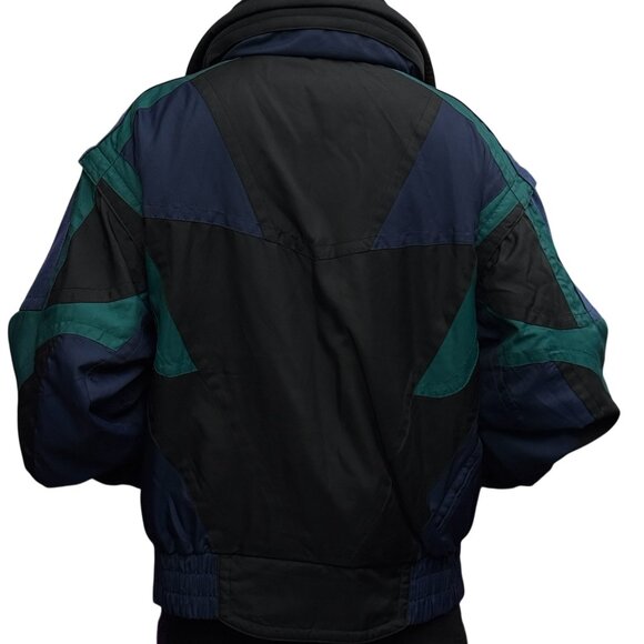 Spyder Ski Jacket Black/Green/Navy Mens 52 - Picture 2 of 3